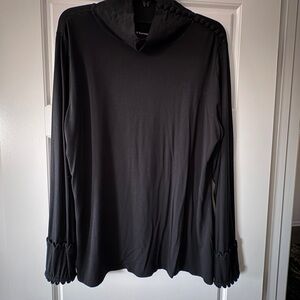 Soft Surroundings Black Embellished Long Sleeve pullover Top